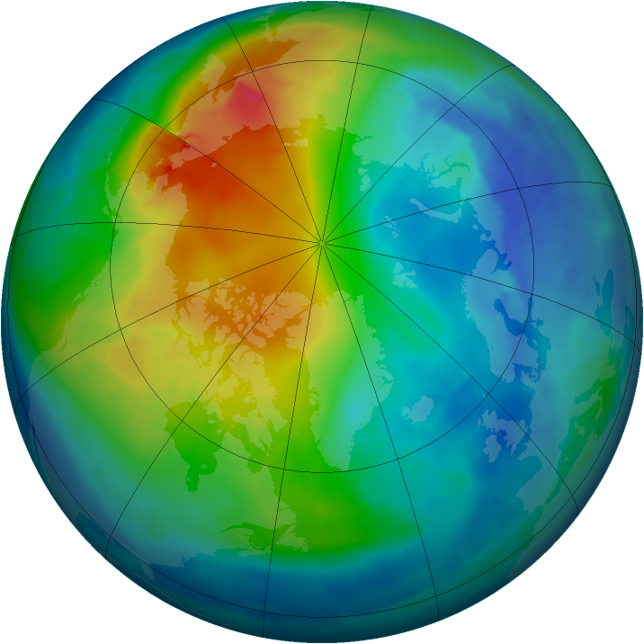 Arctic ozone map for 11 November 2009